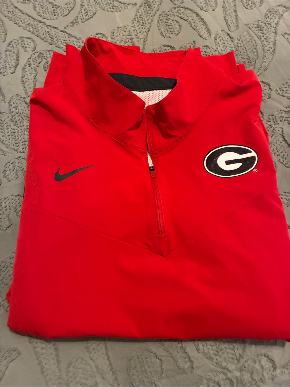 Nike Red Georgia Bulldogs 1/4 Zip Pullover - Black Accents